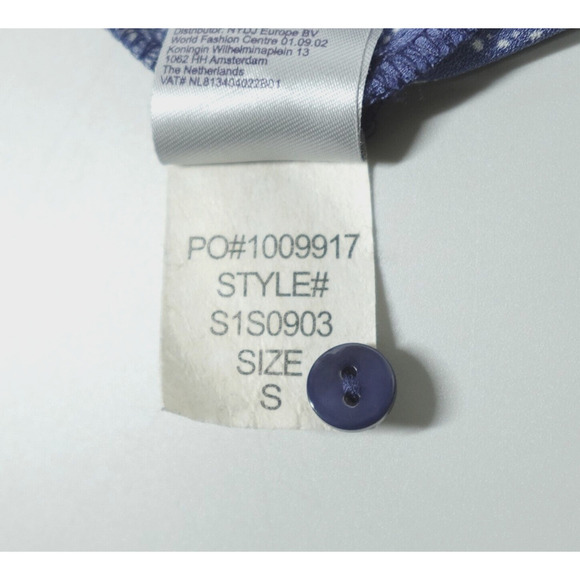 NYDJ Peasant Top Womens Small Blue Geo Print Flowy Boho Chic - Picture 14 of 14